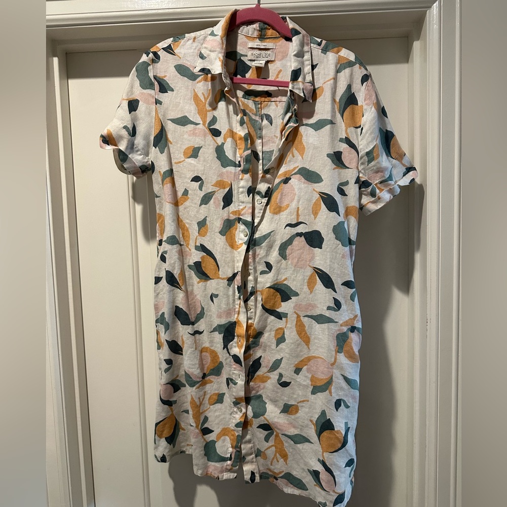 Rachel Zoe medium button down multicolor shirt dress